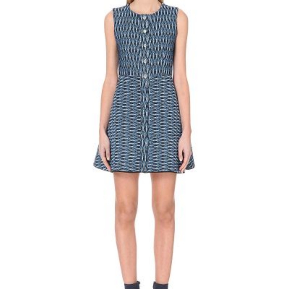 ๐ HOST PICK Maje blue jacquard dress Size 1 - Picture 1 of 13